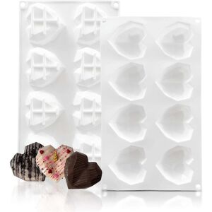 Kikidex (As show, One size) Geometric Heart Shaped Chocolate Molds, Large Heart Silicone Kikidex (As show, One size) Geometric Heart Shaped Chocolate Molds, Large Heart Silicone