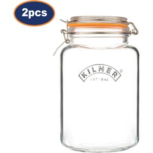 Kilner Glass Jar 3L Square Preserving Jar Storage with Airtight Clip Top Container 2pcs Kilner Glass Jar 3L Square Preserving Jar Storage with Airtight Clip Top Container 2pcs