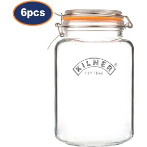 Kilner Glass Jar 3L Square Preserving Jar Storage with Airtight Clip Top Container 6pcs Kilner Glass Jar 3L Square Preserving Jar Storage with Airtight Clip Top Container 6pcs