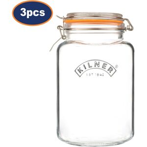Kilner Glass Jar 3L Square Preserving Jar Storage with Airtight Clip Top Container 3pcs Kilner Glass Jar 3L Square Preserving Jar Storage with Airtight Clip Top Container 3pcs