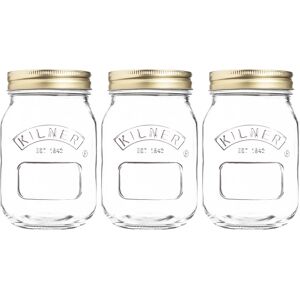 Kilner 3pc 0.5L Metal Screw Top Lid Transparent Glass Pickle Holder Preserve Jar Kilner 3pc 0.5L Metal Screw Top Lid Transparent Glass Pickle Holder Preserve Jar