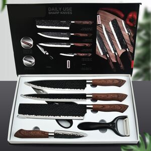 Unbranded 6Pcs Hammered Knife Set Multifunction Ergonomic Hammered Stainless Steel Knives Unbranded 6Pcs Hammered Knife Set Multifunction Ergonomic Hammered Stainless Steel Knives