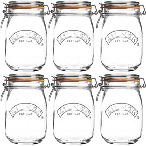 Kilner 6pcs 1 Litre Vintage Glass Clip Top Airtight Preserve Jar Food Storage Kilner 6pcs 1 Litre Vintage Glass Clip Top Airtight Preserve Jar Food Storage