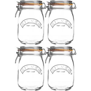 Kilner 4pcs 1 Litre Vintage Glass Clip Top Airtight Preserve Jar Food Storage Kilner 4pcs 1 Litre Vintage Glass Clip Top Airtight Preserve Jar Food Storage