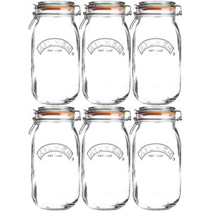 Kilner 6pcs Clip Top Round 3L Glass Food Storage Coffee Flour Holder Kitchenware Kilner 6pcs Clip Top Round 3L Glass Food Storage Coffee Flour Holder Kitchenware