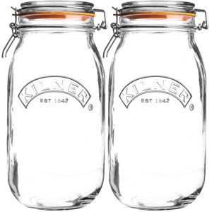 Kilner 2pcs Clip Top Round 3L Glass Food Storage Coffee Flour Holder Kitchenware Kilner 2pcs Clip Top Round 3L Glass Food Storage Coffee Flour Holder Kitchenware