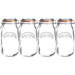 Kilner 4pcs Clip Top Round 3L Glass Food Storage Coffee Flour Holder Kitchenware Kilner 4pcs Clip Top Round 3L Glass Food Storage Coffee Flour Holder Kitchenware