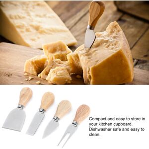 Unbranded 4PCS/Set Stainless Steel Cheese Knives Wood Handle Cheese Cutting Knife Cutter S Unbranded 4PCS/Set Stainless Steel Cheese Knives Wood Handle Cheese Cutting Knife Cutter S