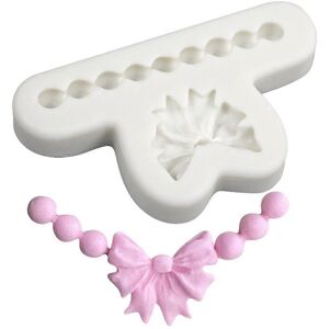 Unbranded (As show, One size) Bowknot Pearl Necklace Shape Candy Molds Silicone Mould Cake Unbranded (As show, One size) Bowknot Pearl Necklace Shape Candy Molds Silicone Mould Cake