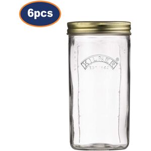 Kilner Preserving Jar 6Pcs Large Airtight Glass Storage Wide Mouth Container 1L Kilner Preserving Jar 6Pcs Large Airtight Glass Storage Wide Mouth Container 1L
