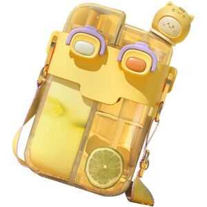 Unbranded Kawaii Yellow 780ml Plastic Water Bottle with Straw & Adjustable Strap Unbranded Kawaii Yellow 780ml Plastic Water Bottle with Straw & Adjustable Strap