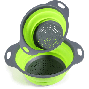 GreenZech (S) Silicone Foldable Colanders Strainer Drain Basket Fruit Vegetable Cleaning B GreenZech (S) Silicone Foldable Colanders Strainer Drain Basket Fruit Vegetable Cleaning B