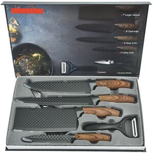 Unbranded 6-Piece Stainless Steel Kitchen Knife Set with Carbon Steel Chef Knife and Kitch Unbranded 6-Piece Stainless Steel Kitchen Knife Set with Carbon Steel Chef Knife and Kitch