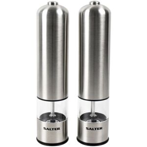 Salter Electric Salt & Pepper Grinder Set - BPA-Free, Spice Mills, One Handed Op Salter Electric Salt & Pepper Grinder Set - BPA-Free, Spice Mills, One Handed Op