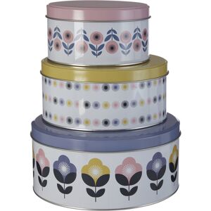 Premier Housewares Joni Storage Tins, Round, Set of 3,H9 x W20 x D20cm Premier Housewares Joni Storage Tins, Round, Set of 3,H9 x W20 x D20cm