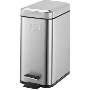 Black & Decker BXBNOOO5E 5L Metallic Grey Pedal Bin with Soft Close Lid, Stainless Black & Decker BXBNOOO5E 5L Metallic Grey Pedal Bin with Soft Close Lid, Stainless