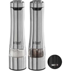 Russell Hobbs Stainless Steel Electric Salt & Pepper Mill Set with Adjustable Ce Russell Hobbs Stainless Steel Electric Salt & Pepper Mill Set with Adjustable Ce