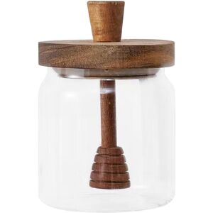 Unbranded Honey Jar with Wooden Dipper and Lid, 400ml High Borosilicate Glass, Dustproof a Unbranded Honey Jar with Wooden Dipper and Lid, 400ml High Borosilicate Glass, Dustproof a