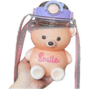 Unbranded (1000ml - Purple) Kawaii Bear Water Bottle with Straw - Leakproof, Adjustable Sh Unbranded (1000ml - Purple) Kawaii Bear Water Bottle with Straw - Leakproof, Adjustable Sh