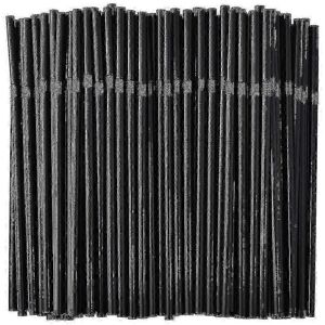 Unbranded (200 sticks) 500/200/100 disposable black plastic flexible drinking straws Unbranded (200 sticks) 500/200/100 disposable black plastic flexible drinking straws
