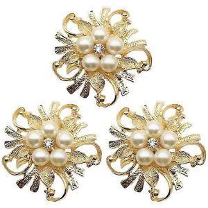 Unbranded Set of 3 Alloy Napkin Rings, Flower and Pearl Pattern, for Dining Table (Gold) Unbranded Set of 3 Alloy Napkin Rings, Flower and Pearl Pattern, for Dining Table (Gold)