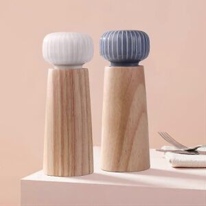 Unbranded Wood and Ceramic Salt and Pepper Mill - Pepper Shaker Spice Grinder with Adjusta Unbranded Wood and Ceramic Salt and Pepper Mill - Pepper Shaker Spice Grinder with Adjusta