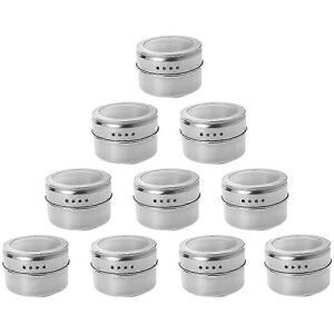 Unbranded 10 Pack Magnetic Spice Jars Stainless Steel Portable Lightweight Herb Storage Co Unbranded 10 Pack Magnetic Spice Jars Stainless Steel Portable Lightweight Herb Storage Co