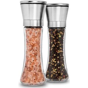 Unbranded Set of 2 Premium Stainless Steel Salt and Pepper Grinders - Adjustable Ceramic S Unbranded Set of 2 Premium Stainless Steel Salt and Pepper Grinders - Adjustable Ceramic S