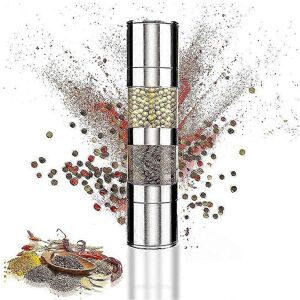 Unbranded Pepper Mill, Manual Salt Mill, 2 in 1 Spice Grinder, Double Ceramic Head, Adjust Unbranded Pepper Mill, Manual Salt Mill, 2 in 1 Spice Grinder, Double Ceramic Head, Adjust