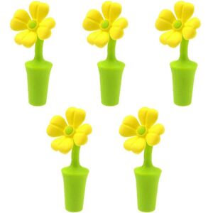Unbranded Wine Bottle Stopper, Set of 5, Silicone Flowers, Yellow, Ideal as a Gift Unbranded Wine Bottle Stopper, Set of 5, Silicone Flowers, Yellow, Ideal as a Gift