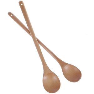 Unbranded Set of 2 long handled wooden mixing spoons, jam spoons, kitchen utensils Unbranded Set of 2 long handled wooden mixing spoons, jam spoons, kitchen utensils