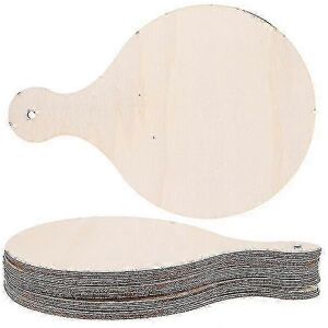 Unbranded Set of 10 round wooden serving trays, bread boards, pizza peels, unfinished wood Unbranded Set of 10 round wooden serving trays, bread boards, pizza peels, unfinished wood