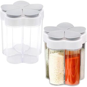 Unbranded Pack 5 in 1 Clear Plastic Spice Jars 5 Compartments Spices Herbs Salt Pepper Con Unbranded Pack 5 in 1 Clear Plastic Spice Jars 5 Compartments Spices Herbs Salt Pepper Con