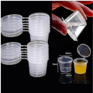 Unbranded 100 Pcs Small Plastic Containers for Sauces and Food, Clear Boxes with Lids Unbranded 100 Pcs Small Plastic Containers for Sauces and Food, Clear Boxes with Lids