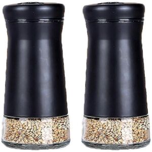 Unbranded Salt and Pepper Shaker Set (Black Conical) - Spice Dispenser with Adjustable Pou Unbranded Salt and Pepper Shaker Set (Black Conical) - Spice Dispenser with Adjustable Pou