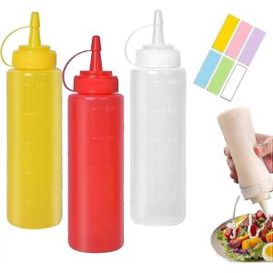 Unbranded 3 Pack Squeeze Bottles, 227ml Plastic Squeeze Bottle, 250ml Maple Syrup Dispense Unbranded 3 Pack Squeeze Bottles, 227ml Plastic Squeeze Bottle, 250ml Maple Syrup Dispense