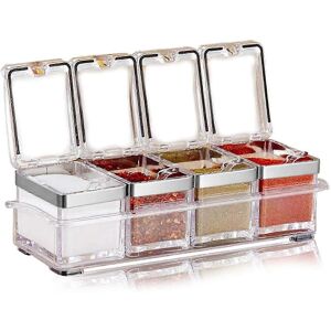 Unbranded 4-Piece Kitchen Spice Jar Transparent Seasoning Box - Seasoning Storage Containe Unbranded 4-Piece Kitchen Spice Jar Transparent Seasoning Box - Seasoning Storage Containe