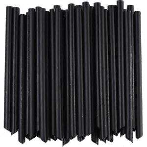 Unbranded Pack of 100 Black Jumbo Smoothie Straws, Disposable Wide Mouth Plastic Straws (1 Unbranded Pack of 100 Black Jumbo Smoothie Straws, Disposable Wide Mouth Plastic Straws (1