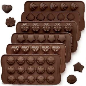 Unbranded Set of 6 Silicone Chocolate Molds, Candy and Jelly Molds, 6 Shapes Unbranded Set of 6 Silicone Chocolate Molds, Candy and Jelly Molds, 6 Shapes