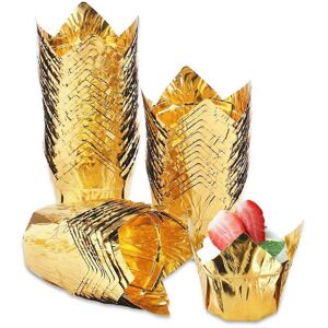 Unbranded (Gold) 100 Pcs Tulip Cupcake Liners, Waterproof, Greaseproof, Smooth, Odorless, Unbranded (Gold) 100 Pcs Tulip Cupcake Liners, Waterproof, Greaseproof, Smooth, Odorless,