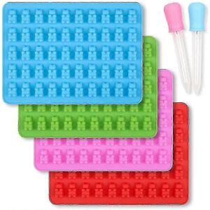 Unbranded Gummy Bear Silicone Molds (4 Pcs) with 2 Droppers for Candy and Chocolate Making Unbranded Gummy Bear Silicone Molds (4 Pcs) with 2 Droppers for Candy and Chocolate Making