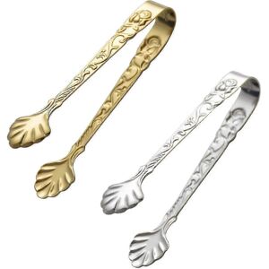 Unbranded Set of 2 sugar tongs with rose handle, vintage rose pattern stainless steel ice Unbranded Set of 2 sugar tongs with rose handle, vintage rose pattern stainless steel ice