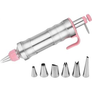 Unbranded (Pink) Cookie Gun, Multifunctional Stainless Steel Cake Icing Decorating Tool wi Unbranded (Pink) Cookie Gun, Multifunctional Stainless Steel Cake Icing Decorating Tool wi