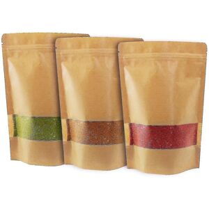 Unbranded (16 x 23 cm) 100 Self Sealing Kraft Paper Bags with Window, Resealable, Zipper, Unbranded (16 x 23 cm) 100 Self Sealing Kraft Paper Bags with Window, Resealable, Zipper,