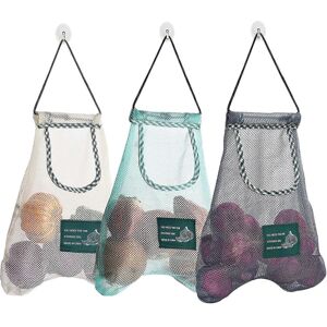 Unbranded 3 Pack Reusable Mesh Bags, Portable Washable Storage Bags, Hanging Shopping Bags Unbranded 3 Pack Reusable Mesh Bags, Portable Washable Storage Bags, Hanging Shopping Bags