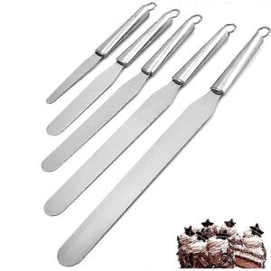 Unbranded Stainless Steel Spatula Set - 3 Straight Spatulas with 1 Angled Spatula, Cake Kn Unbranded Stainless Steel Spatula Set - 3 Straight Spatulas with 1 Angled Spatula, Cake Kn