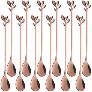 Unbranded 12 Pcs Long Handle Ice Cream Scoop Set (Rose Gold), 18cm, Creative Black Leaf Ic Unbranded 12 Pcs Long Handle Ice Cream Scoop Set (Rose Gold), 18cm, Creative Black Leaf Ic