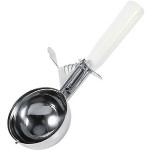 Unbranded 8cm Stainless Steel Ice Cream Scoop, White Plastic Handle, Easy Release Lever an Unbranded 8cm Stainless Steel Ice Cream Scoop, White Plastic Handle, Easy Release Lever an
