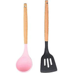 Unbranded (Girl Powder - Magic Black) 2 Piece Kitchen Utensil Set, Easy Clean Wooden Cooki Unbranded (Girl Powder - Magic Black) 2 Piece Kitchen Utensil Set, Easy Clean Wooden Cooki