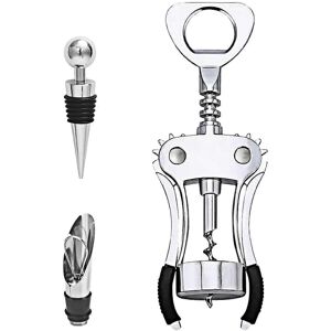 Unbranded Spiral Screw Corkscrew, Zinc Alloy Corkscrew with Stopper and Pourer, Multi-Func Unbranded Spiral Screw Corkscrew, Zinc Alloy Corkscrew with Stopper and Pourer, Multi-Func
